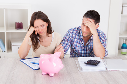 Couple Expecting Money From Piggybank