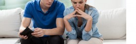Young couple having financial problems