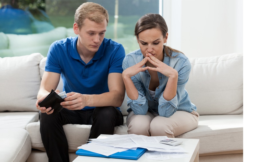 Young couple having financial problems